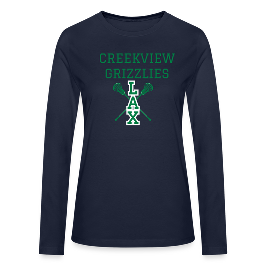 Bella + Canvas Women's Long Sleeve T-Shirt - navy