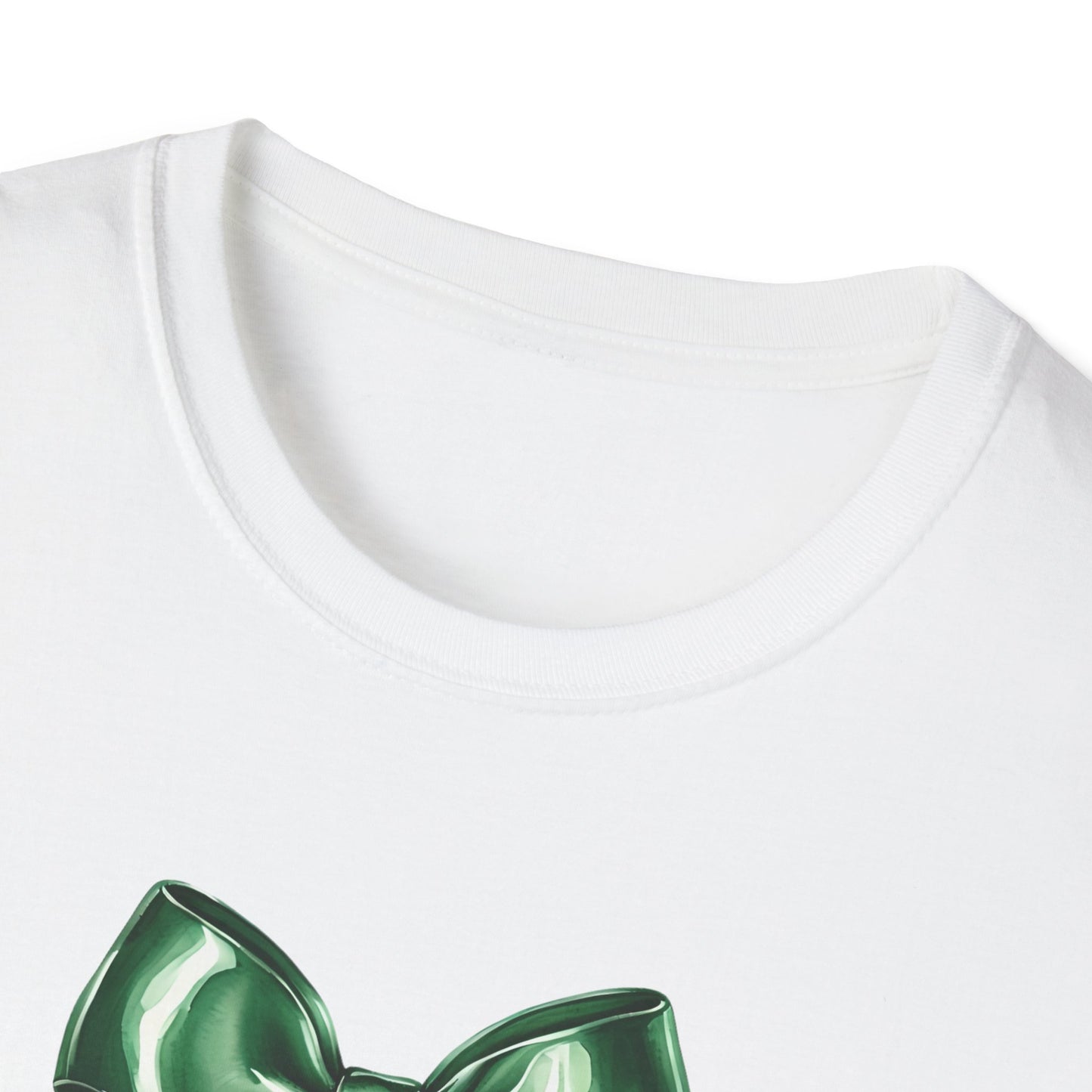Creekview Green Bow Unisex Softstyle T-Shirt - Perfect for Festive Occasions and Everyday Wear