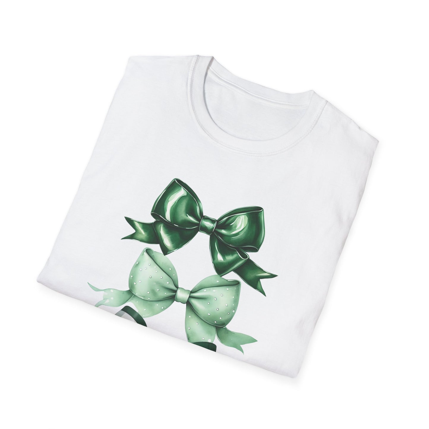 Creekview Green Bow Unisex Softstyle T-Shirt - Perfect for Festive Occasions and Everyday Wear