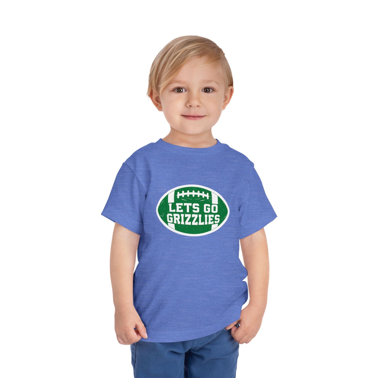 Cheerful Toddler Tee - "Let's Go Grizzlies" Football Shirt