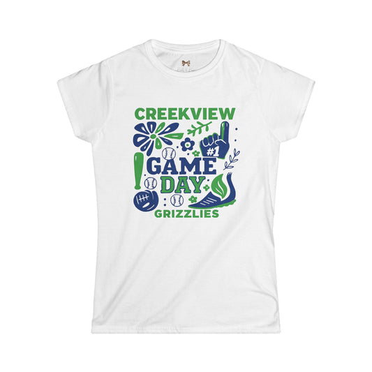 Womens Creekview Grizzlies Baseball tee