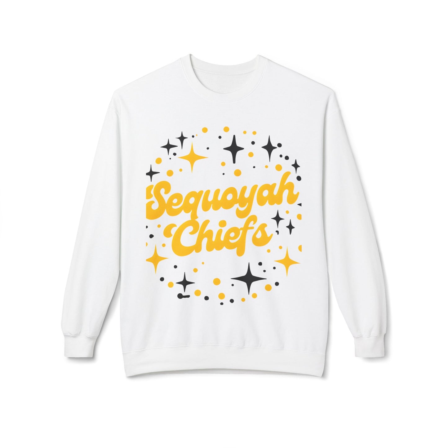 Sequoyah Chiefs Unisex Midweight Fleece Crewneck Sweatshirt - Cozy Casual Style with Starburst Design