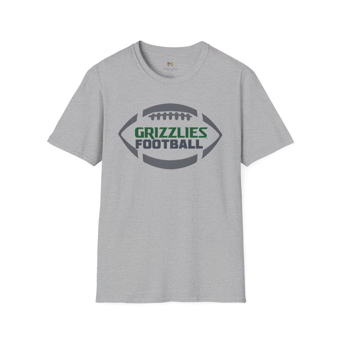 Grizzlies Football Unisex Softstyle T-Shirt - Comfortable Team Apparel for Game Day