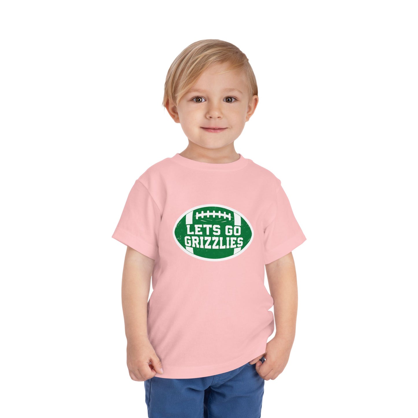 Cheerful Toddler Tee - "Let's Go Grizzlies" Football Shirt