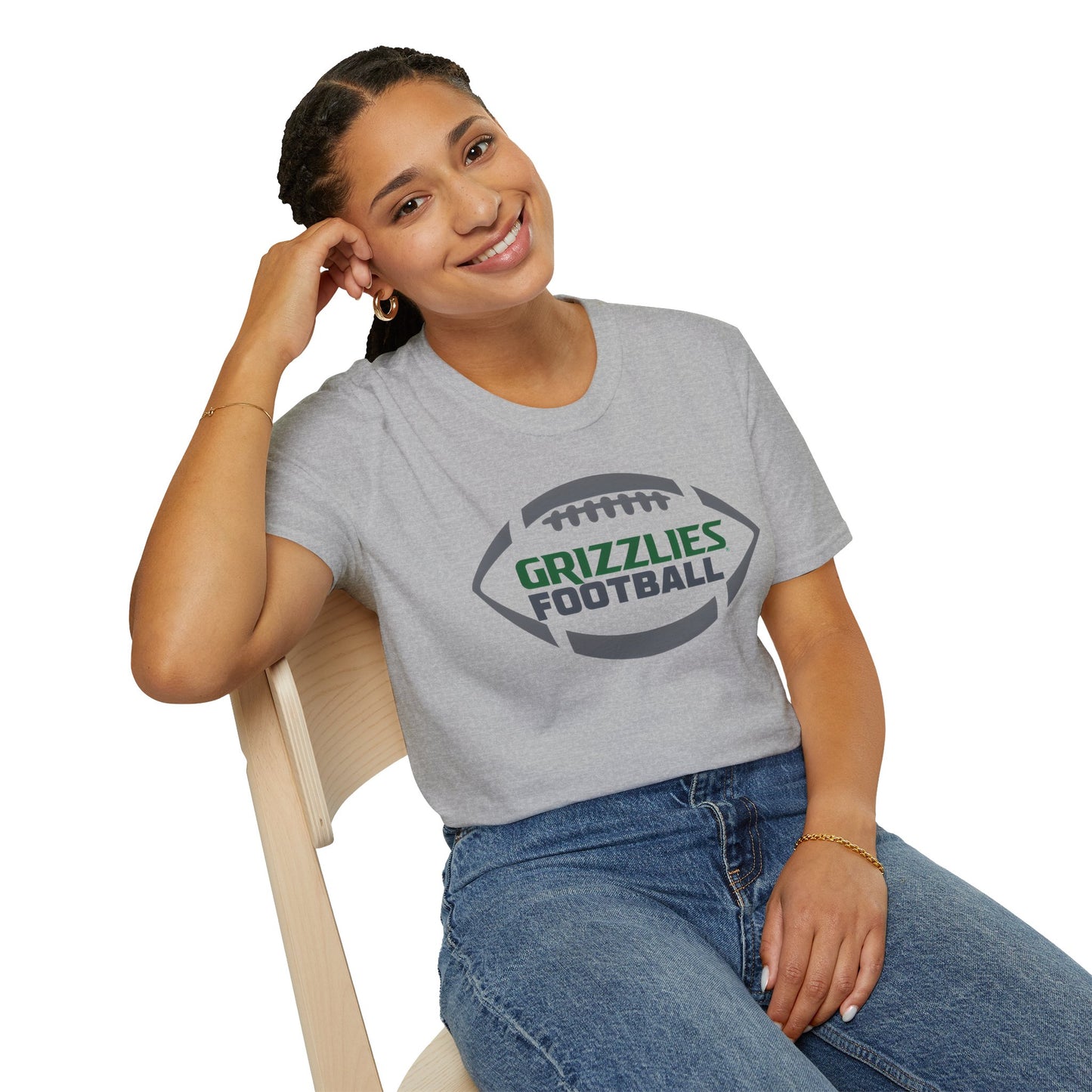 Grizzlies Football Unisex Softstyle T-Shirt - Comfortable Team Apparel for Game Day