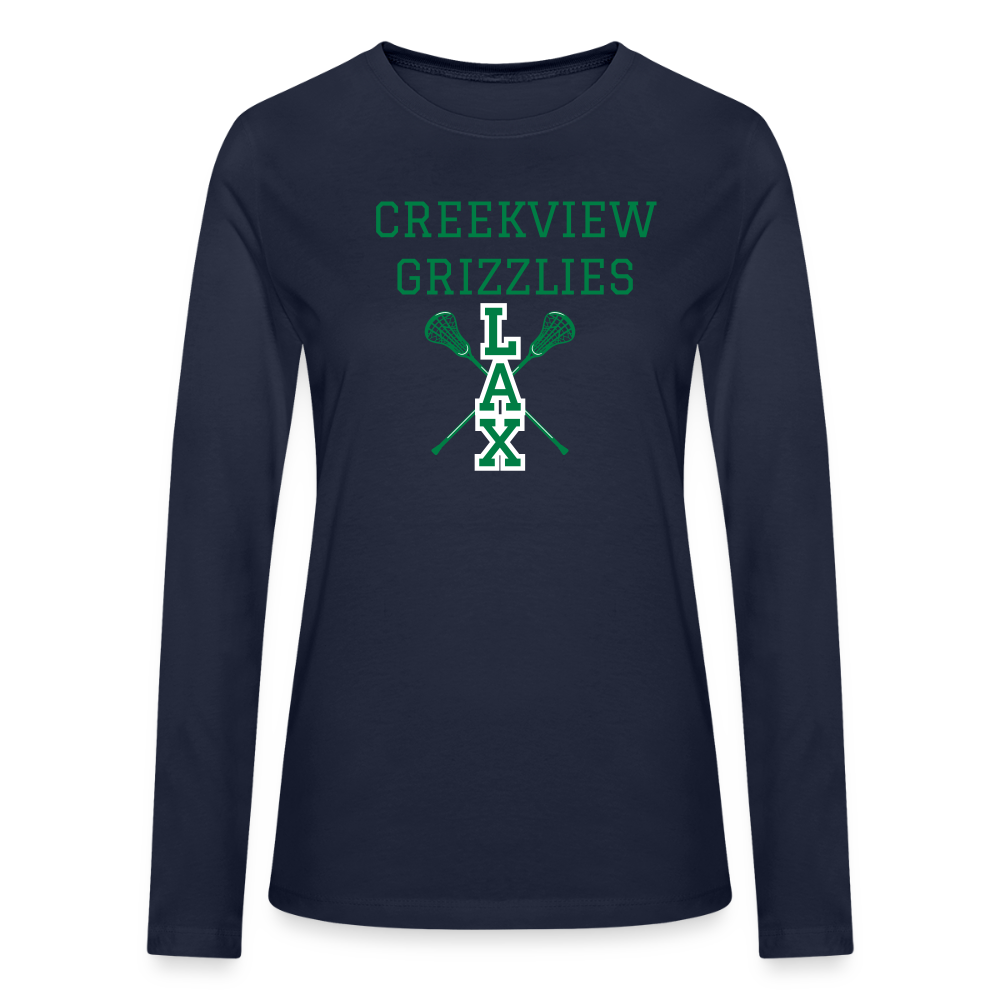 Bella + Canvas Women's Long Sleeve T-Shirt - navy