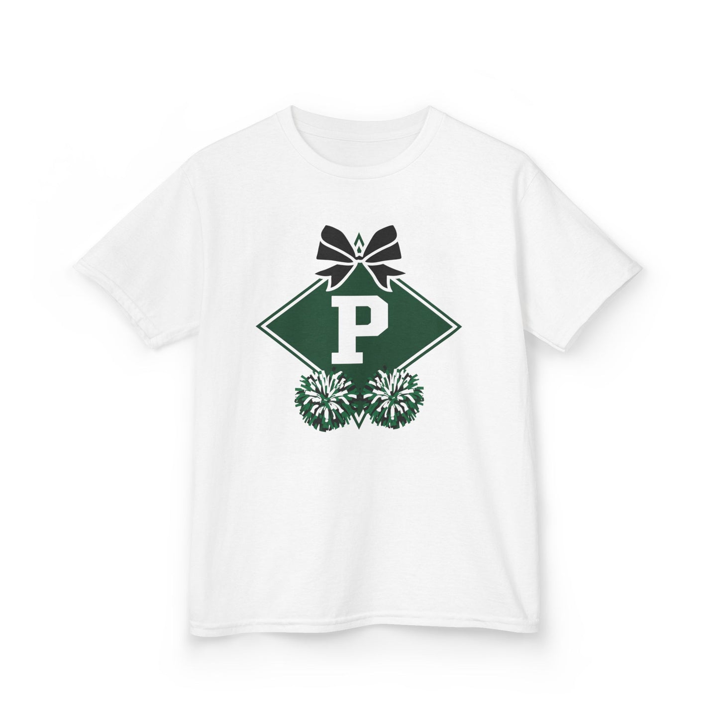 Kids Cheerleader Tee with Pom Poms - Perfect for Game Day Spirit