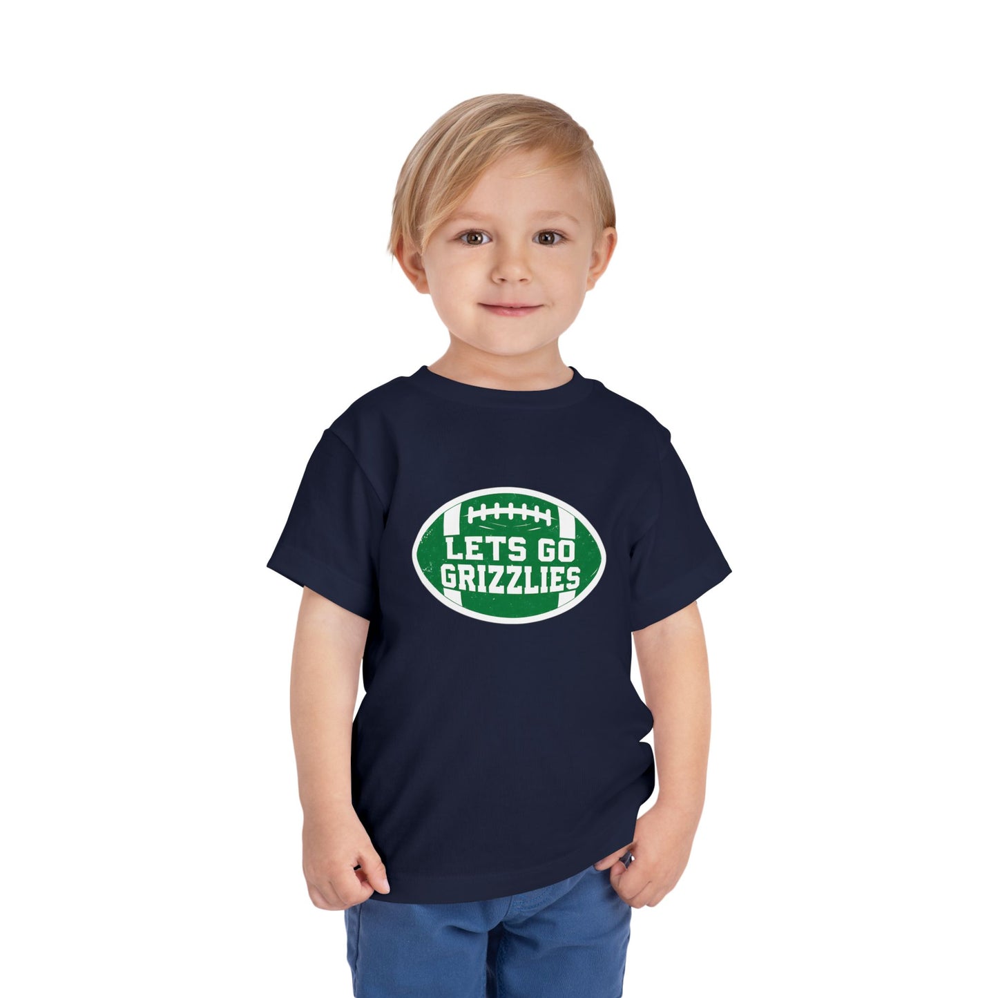 Cheerful Toddler Tee - "Let's Go Grizzlies" Football Shirt