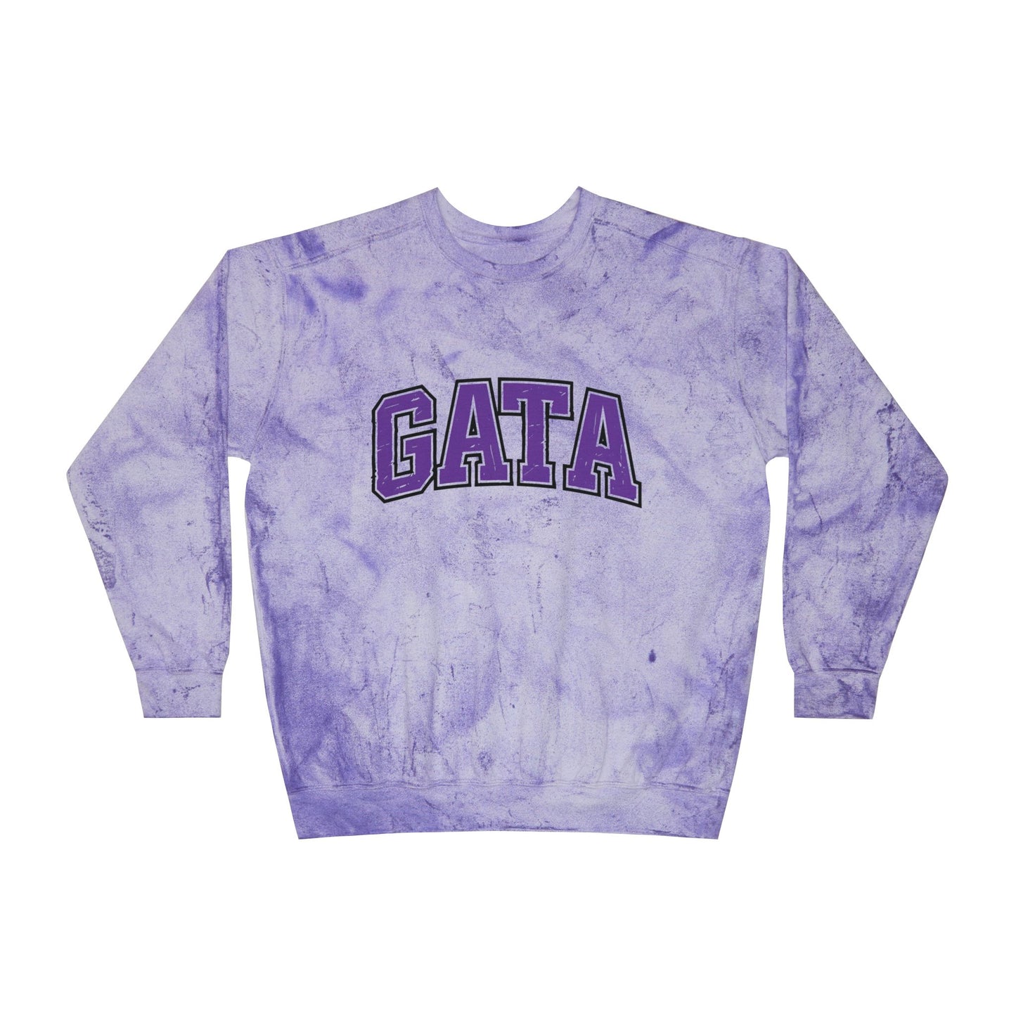 Unisex Color Blast Crewneck Sweatshirt - GATA Tie-Dye Style for Trendy Comfort