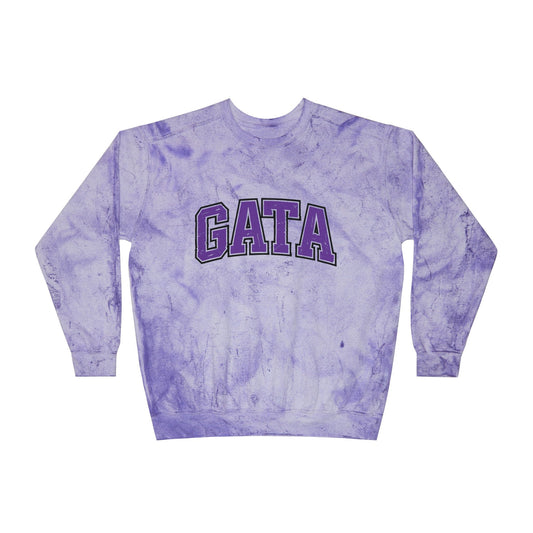 Unisex Color Blast Crewneck Sweatshirt - GATA Tie-Dye Style for Trendy Comfort