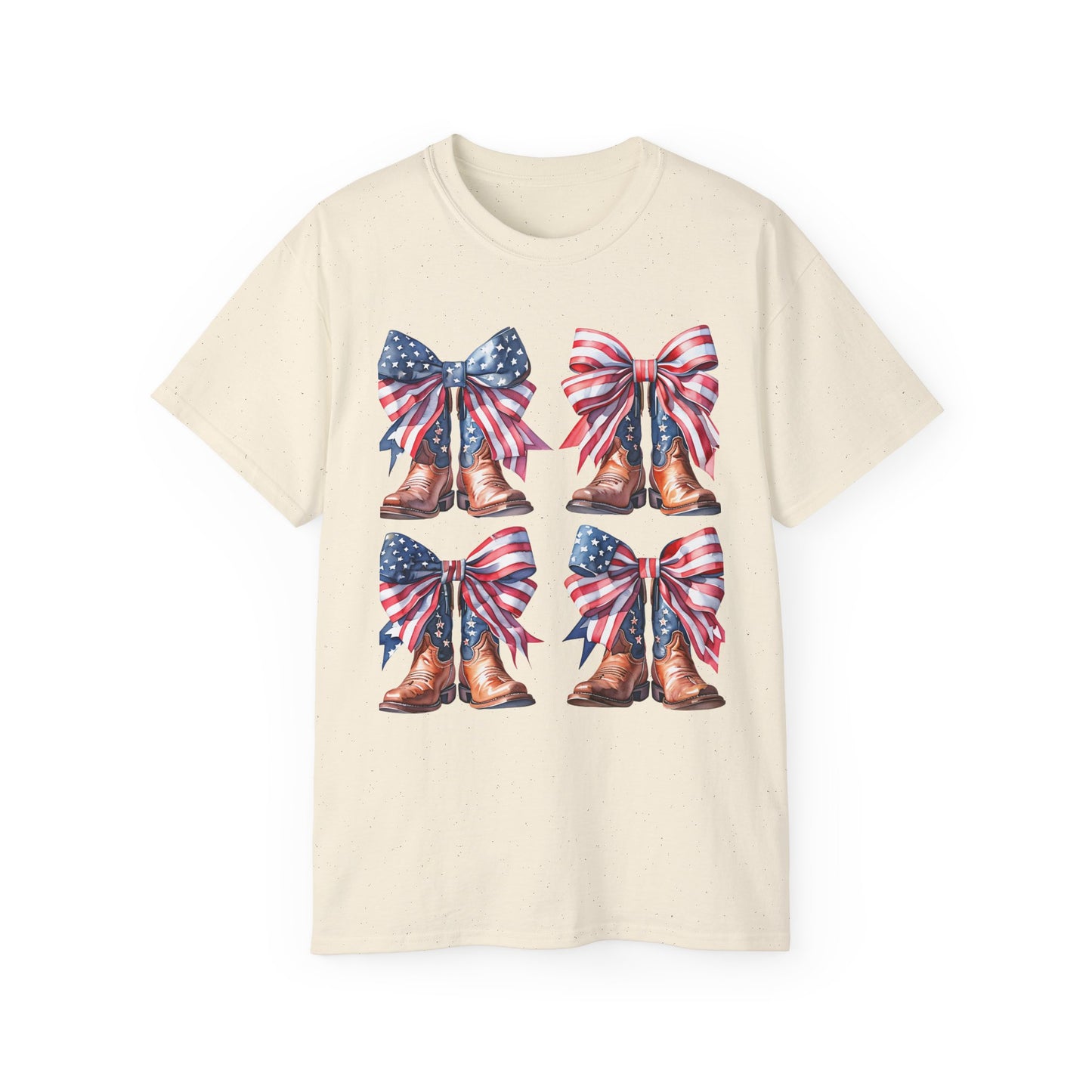 Patriotic Boots Tee, American Flag Shirt, Fourth of July T-Shirt, Cowboy Boots Apparel